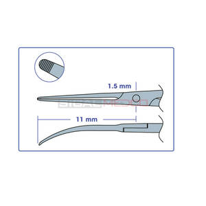 Pinzas de Capsulorrexis de Acción Cruzada con Puntas Anguladas de 45°, Eje de 1.5 mm de Ancho, Afiladas y Dentadas, Manuales, de Acero Inoxidable Alemán, Oftálmicas - Product Image 5
