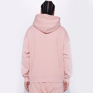 2023 pulls à capuche personnalisés hommes couleur rose 400 GSM sweats à capuche en molleton avec poche kangourou à vendre à bas prix - Product Image 4