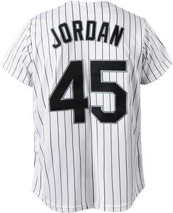 Custom <b>White</b>-Black Pinstripe Authentic Tackle Twill <b>Button</b> Down Baseball Jersey Manufacturer from Pakistan-Sialkot - Product Image 5