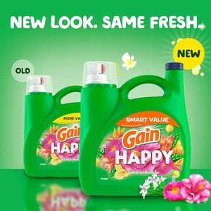 Detergente Líquido para Ropa Gain, Happy, Compatible con HE, 154 fl oz, 107 Cargas - Product Image 5