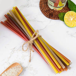 หลอดข้าวธรรมชาติสำหรับเครื่องดื่มร้อนและเย็นหลอดแป้งข้าวเจ้าย่อยสลายได้ - Product Image 2
