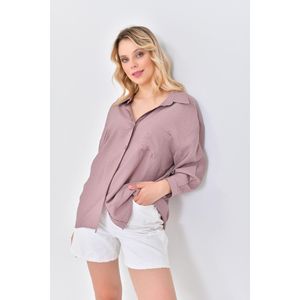 Camicia da donna Oversize con tasca singola fluida - Product Image 1