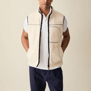 Elegante ropa de calle chaleco de lana personalizado con logotipo de impresión bordado cálido al aire libre chaqueta sin mangas OEM proveedor de fábrica - Product Image 5