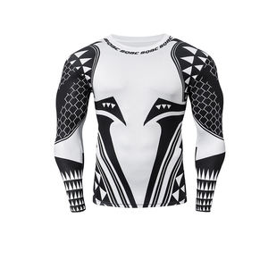 White Training Rash Guard, <b>BJJ</b> Mens High Quality <b>Rashguard</b>, Compression Shirt & <b>Bjj</b> Gears - Product Image 3