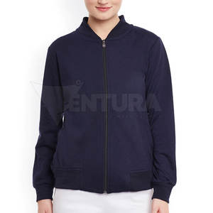 Chaqueta Bomber de cuero con logotipo personalizado para mujer, Chaqueta larga de invierno de poliéster sólido para exteriores, cremallera, cuello levantado, punto transpirable - Product Image 1