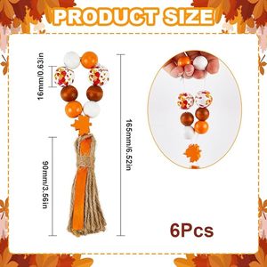 ¡Elegante servilletero de hoja de arce de otoño, cuentas de madera, Decoración de mesa de comedor para fiestas en casa y más! - Product Image 6