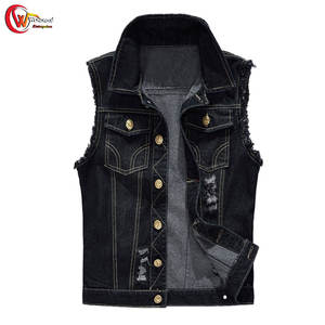 Chaleco vaquero para hombre con cuello levantado, chaleco vaquero transpirable de talla grande, chaleco vaquero para uso en exteriores para hombre - Product Image 1