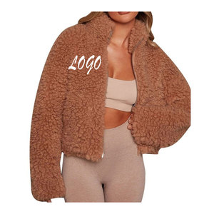 High Street Custom Logo Plus Size Heavy Sherpa Sheep Skin Printed Breathable Winter Jackets Latest Design Long Sleeve for Women - Product Image 1