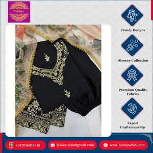 Nuevo diseño de lujo indio paquistaní ropa secuencia bordado trabajo completamente cosido Chinnon traje pantalón Dupatta conjunto para mujeres - Product Image 4