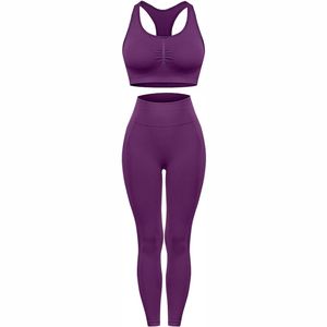 Vente en gros de deux pièces soutien-gorge et leggings de yoga gym ensemble de yoga fitness pour femmes 2025 - Product Image 1