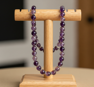 Top vente collier de perles d'améthyste naturelle pour les femmes 18 pouces argent 925 serrure noué à la main Design accessoire de mode à la mode cadeau - Product Image 4