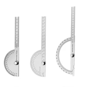 Rapporteur 180 degrés détecteur d'angle en métal goniomètre règle d'angle outils de travail du bois en acier inoxydable règle de mesure rotative