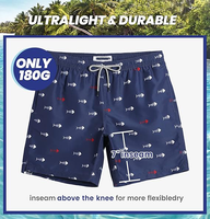 Trajes de Baño para Hombre de Secado Rápido con Estampado Divertido, ODM OEM, Tela de Malla, Protección UV, Elástico en las Rodillas y Cintura Elástica