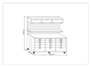 Gabinete de Almacenamiento de Herramientas Modular de 15 Cajones de la Mejor Calidad, Banco de Trabajo de Uso Industrial, Móvil, para Mecánicos, OEM Profesional - Product Image 6