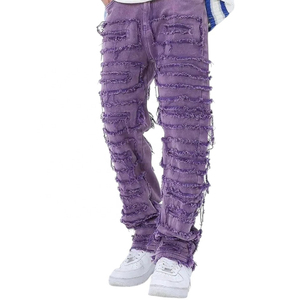 <b>Men</b> Streetwear Patchwork Denim Pants Hip Hop Loose Fit Jeans Fashion Casual <b>Baggy</b> <b>Trousers</b> Street Style - Product Image 3