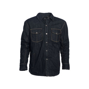 Chemise en jean blindée de haute qualité col rond manches longues moto 6XL ODM coton Vente en gros personnalisée 2024 logo imprimé pour hommes - Product Image 2