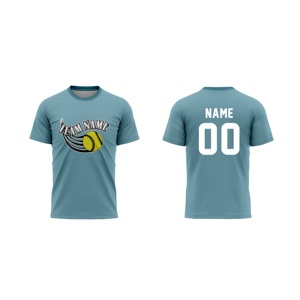 Custom Softball Jersey Team <b>Name</b> Sublimated Print Moisture Wicking Crew Neck Short Sleeve Unisex Adult Blue - Product Image 1