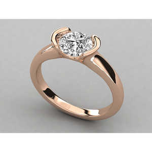 Anillo Solitario de Oro de 9K para Mujer con Diamante Cultivado en Laboratorio, Elegante y Lujoso - Product Image 3