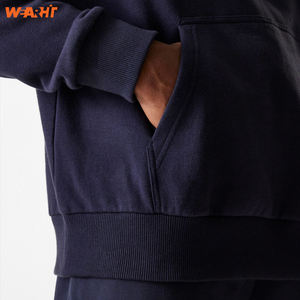 Sweat-shirt unisexe confortable à manches longues en coton mélangé Pull à capuche basique de couleur unie avec poche Top décontracté - Product Image 2