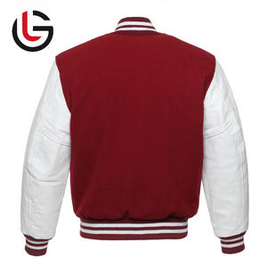 เสื้อแจ็กเก็ตนักเรียนมหาวิทยาลัยสำหรับผู้ชายปกหนังสีขาวและตัวผ้าขนสัตว์สีน้ำตาลเข้มลำลองฤดูหนาว - Product Image 3