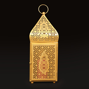 Farol Decorativo Colgante para el Hogar al por Mayor, Lámpara con Portavelas para Velas de Té, Acabado Dorado, Decoración para Festivales, Eid, Ramadán - Product Image 4