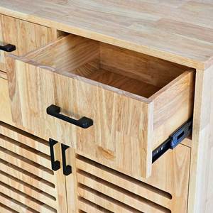 80x35x100cm Minimalist 2-Door Shoe Cabinet Rubber Wood KG68073 Living Room Furniture - Product Image 6