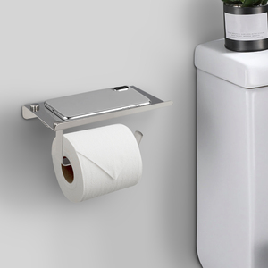 Portarotolo da bagno Maurer con mensola per cellulare, autoadesivo / con viti. Colore Acciaio Inossidabile - Product Image 4
