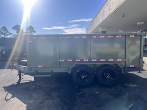 Remolque Volquete Hidráulico Nuevo de 7 x 16 x 4, Color Verde Musgo, con Doble Freno Eléctrico, Capacidad de Carga Máxima de 200 kg, Tamaño OEM de 5.2 m x 3.5 m x 2 m - Product Image 4
