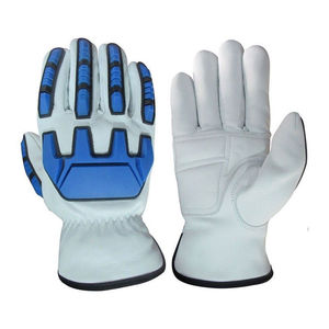 14 Inches Red <b>Black</b> Cow Split <b>Leather</b> High-Heat Welding <b>Gloves</b> Thermal Protection Ski Daily Use Wrist-Length Safety Certified - Product Image 1