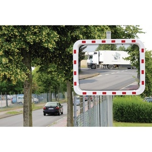 Parking Equipment Red/White 22m DANCOP <b>Plastic</b> Traffic <b>Mirror</b> H600xW800mm - Product Image 6