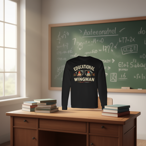 T-shirt à manches longues Wingman pour enseignants et assistants pédagogiques, t-shirt promotionnel éducatif - Product Image 2