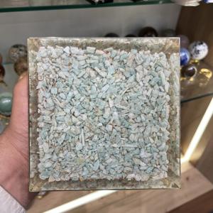 Pyramide en amazonite artisanale de grande taille, spirale en cuivre, énergie orgonique, Feng Shui, vibrations positives, décoration spirituelle bleu ciel - Product Image 6