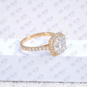 2.00 tcw แหวนเพชรมอสซาไนท์สำหรับผู้หญิงเครื่องประดับหมั้น18KT ทองรัศมีสไตล์หรูหราและหรูหรา - Product Image 2