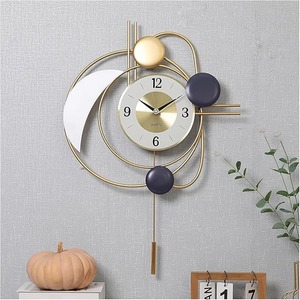 Reloj de pared moderno Deco Metal Sun Art Diseño único Jardín Piedra de imitación Cuarzo Reloj de pared para exteriores Pantalla de aguja Función de alarma - Product Image 1