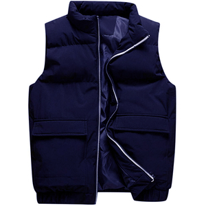 Gilet matelassé léger à capuche chaud de randonnée pour hommes Gilet d'hiver à fermeture éclair sans manches Vestes Stand Couleur gilet - Product Image 3