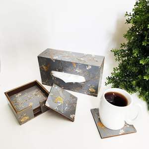 ชุดกล่องกระดาษเช็ดปากพิมพ์ลายพรีเมียม งานฝีมือเชียรี อินเดีย ผ้าเช็ดปากลายโคสเตอร์ สไตล์อเมริกัน อุปกรณ์จัดงานและงานปาร์ตี้ - Product Image 5