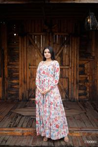 Colección Premium Diseñador Ropa de fiesta Exclusivo Heavy Georgette Seda Heavy Digital Impreso Vestido largo - Product Image 3