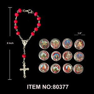 Bracciale religioso con perline a croce 1200 pz 100DZ/CS raffinati braccialetti religiosi con perline - Product Image 1