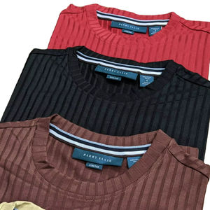 T-shirt pour homme 100% coton, coupe classique, uni, 180g, tricoté, blanc, séchage rapide, respirant, manches courtes, teint en fil, lavé - Product Image 3