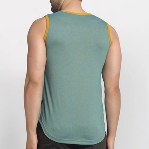 Camisetas sin mangas lavadas con ácido para hombres, camisetas de entrenamiento de gimnasio informales holgadas, camisetas de punto con estampado de poliéster transpirable - Product Image 3