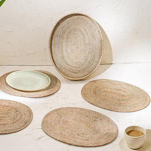 Napperons ovales avec support napperons en rotin naturel tapis de Table pour décor de Table cadeau pour cadeau d'anniversaire fabriqué au Vietnam - Product Image 1