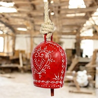 Cloche à vache suspendue en fer plaqué argent de qualité supérieure, personnalisable, avec design gravé en couleur sur mesure pour la décoration de la maison