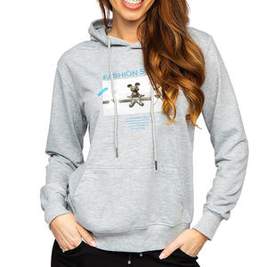 Vente en gros de vêtements de sport à manches longues en coton pour femmes, sweat-shirt tricoté avec logo personnalisé, sweats à capuche pour dames - Product Image 1