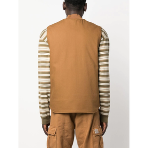 Vestes matelassées décontractées en toile délavée à col mandarin pour hommes, couleur unie, style de rue avec fermeture éclair - Product Image 5