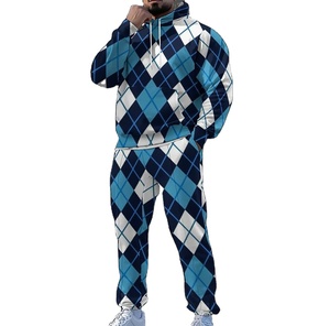 Comfortable Casual Tracksuit <b>Pullover</b> Digital Printing Hooded Suit 2-Piece Set for <b>Men</b> Plus Size with Cotton Filling Quality2026 - Product Image 6