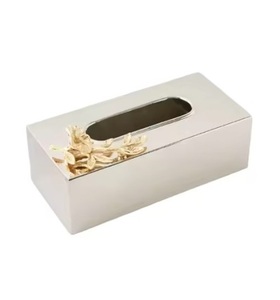 Boîte à serviettes en métal de qualité supérieure faite à la main prix de gros élégant luxueux fantaisie dernière qualité boîte à mouchoirs en métal vente chaude - Product Image 3