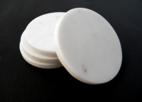 Ensemble de sous-verres décoratifs de table en marbre blanc naturel, écologiques, contemporains, taille standard, épaisseur 10 mm, avec 10 coussinets en mousse EVA