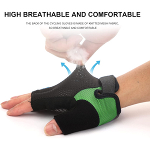 Guantes de Ciclismo de la Mejor Calidad, sin Dedos, para Bicicleta de Montaña, Transpirables, Absorbentes de Impactos, Diseño Personalizado, Dedos Cortos, Sintéticos - Product Image 2