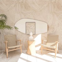 Miroir décoratif en métal, design Art Déco, écologique, anti-buée, mural, forme ovale, pour salle de bain/salon, cadeaux - Le meilleur