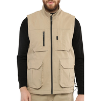 Gilet de travail utilitaire unisexe multi-poches coupe-vent à fermeture éclair pour la chasse, le camping et les activités de plein air, logo personnalisé